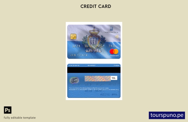 lista para imprimir plantilla de tarjeta mastercard del banco San Marino Banca d
